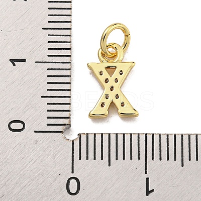 Initial Letter Brass with Cubic Zirconia Charms KK-Q814-26X-G-1