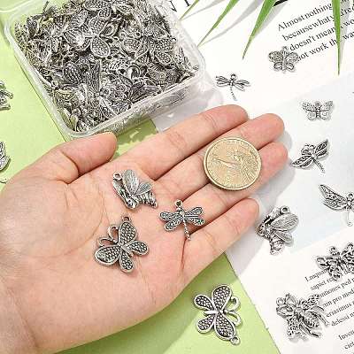 120Pcs 12 Styles Tibetan Style Alloy Charms TIBEP-CJ0001-99-1