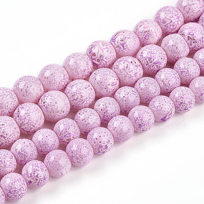 Transparent Baking Paint Glass Beads Strands DGLA-N009-8mm-02-1