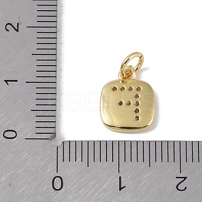 Rack Plating Brass Micro Pave CLear Cubic Zirconia Charms KK-E110-14G-F-1