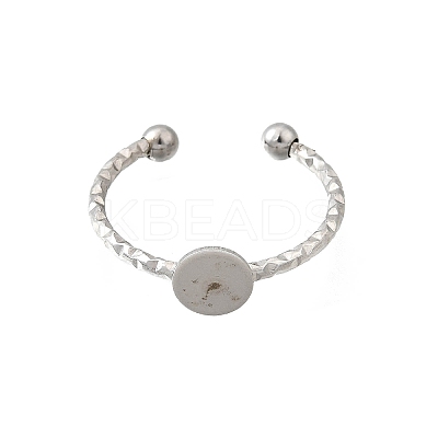 304 Stainless Steel Cuff Ring Components RJEW-H250-03D-P-1