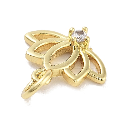 Rack Plating Brass Clear Cubic Zirconia Pendants KK-M293-11G-1