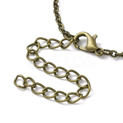 Retro Alloy Broken Half Skull Pendant Necklace for Men Women LS-NJEW-B085-04B-1
