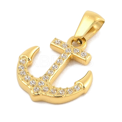 Ion Plating(IP) 304 Stainless Steel Micro Pave Cubic Zirconia Pendants STAS-D112-03G-10-1