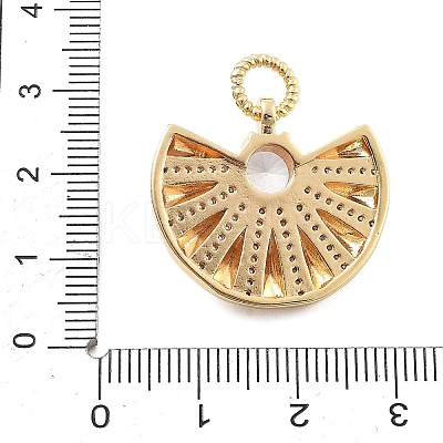 Brass Micro Pave Cubic Zirconia and Glass Pendants KK-L209-088G-1