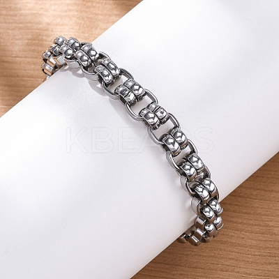 201 Stainless Steel Byzantine Chain Bracelets BJEW-B078-155P-1