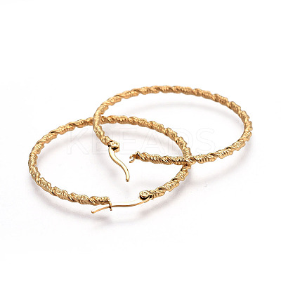 Ion Plating(IP) 304 Stainless Steel Big Hoop Earrings EJEW-L215-16G-1