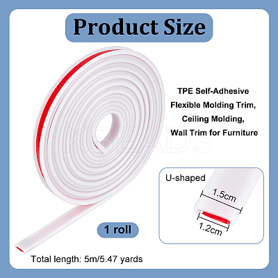TPE Self-Adhesive Flexible Molding Trim DIY-WH0578-82A-01-1
