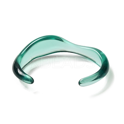 Transparent Acrylic Open Cuff Bangle for Women BJEW-A141-01C-1