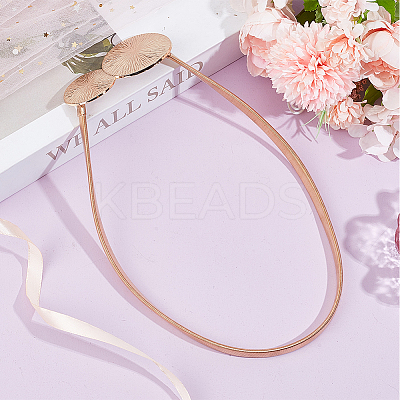 1Pc Alloy Flat Snake Chain Belt with Flat Round Buckle AJEW-CP0008-13-1