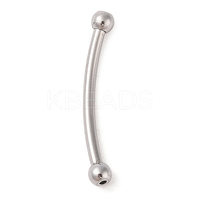 Non-Tarnish 304 Stainless Steel Curved Tube Beads STAS-M061-04P-1
