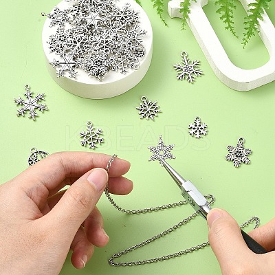 40Pcs 8 Styles Tibetan Style Alloy Pendants FIND-YW0006-26-1