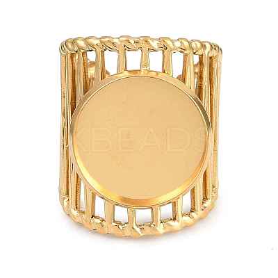 304 Stainless Steel Cuff Rings Ring Components SA-CBA098D-01G-E-1