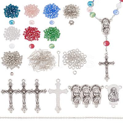DIY Rosary Beaded Style Necklaces Bracelet Making Finding Kit DIY-AR0003-72-1