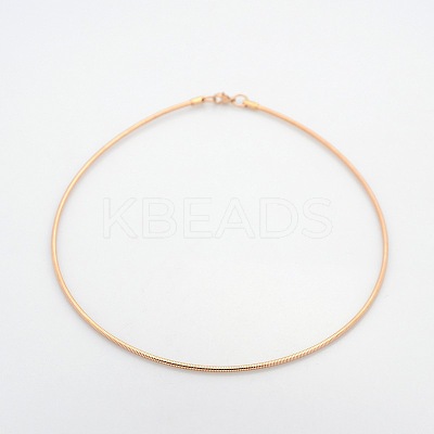 Casual Style 304 Stainless Steel Choker Necklaces X-STAS-O037-02RG-1