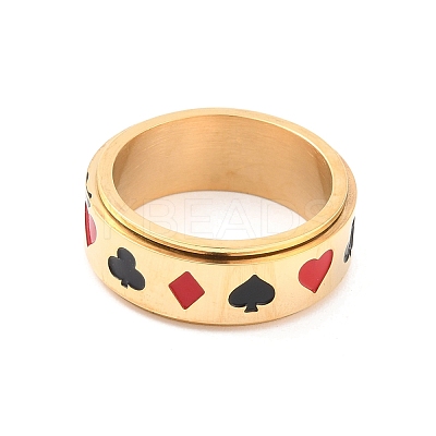 Stainless Steel Spinner Ring RJEW-C019-05G-1