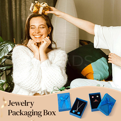 Rectangle Paper Jewelry Set Storage Gift Boxes with Bowknot CON-TAC0014-12F-1