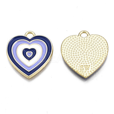 Rack Plating Light Gold Alloy Enamel Pendants ENAM-Q444-014G-RS-1