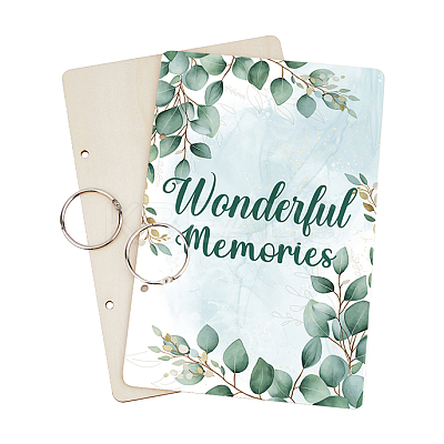 Wooden 2-Ring Loose Leaf Binder Postcard Phote Album Cover DIY-WH0547-039-1