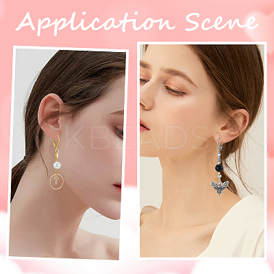 60Pcs 2 Colors 304 Stainless Steel Leverback Earring Findings STAS-SP0001-20-1