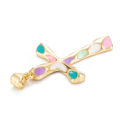 Brass Enamel Pendants KK-M220-06G-A-1