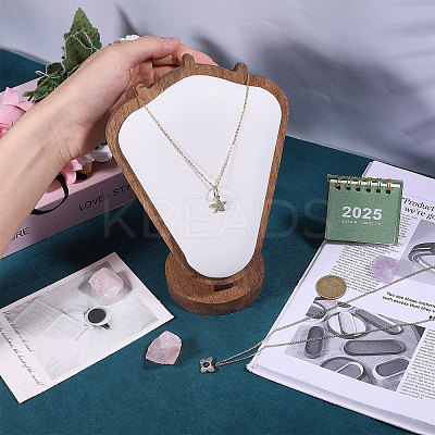 Bust Shaped Wooden Necklace Display Stands NDIS-WH0003-018D-1