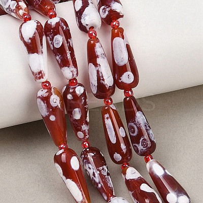 Natural Fire Crackle Agate Beads Strands G-K393-F01-8x20-1