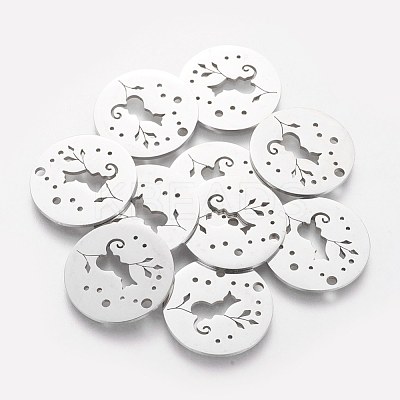 Non-Tarnish 304 Stainless Steel Kitten Pendants A-STAS-S105-T469-1