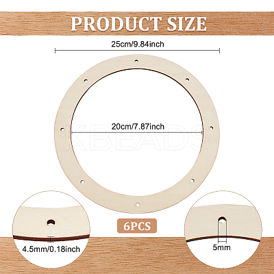Unfinished Wood Circles DIY-WH0043-05B-1
