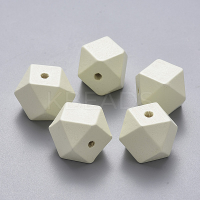 Painted Natural Wood Beads WOOD-Q040-020B-A08-1