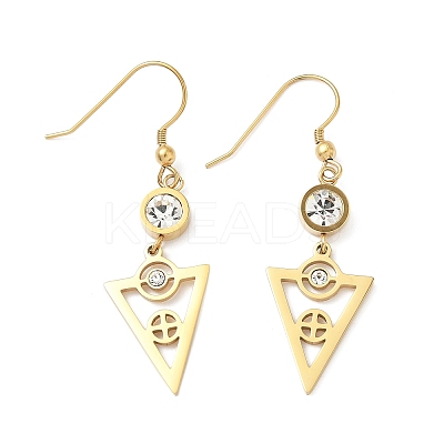 304 Stainless Steel Triangle Dangle Earrings EJEW-Z129-20G-1