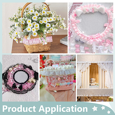 1Pc Double Layer Pleated Lace Ribbon OCOR-BC0007-97A-1