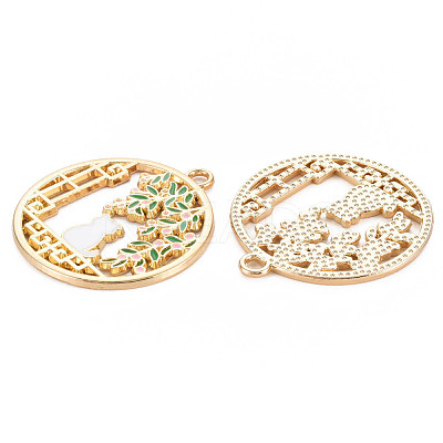 Alloy Enamel Pendants X-ENAM-S126-103-NR-1