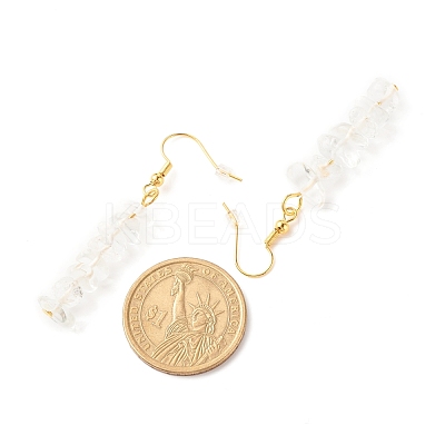 Natural Quartz Chip Beaded Dangle Earrings EJEW-JE04788-03-1