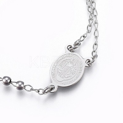 Tarnish Resistant 201 Stainless Steel Charm Bracelets BJEW-P258-15P-1