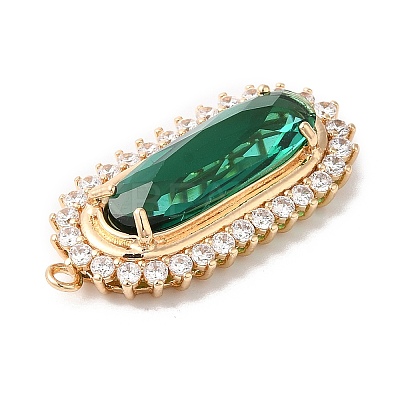 Brass with K9 Glass & Rhinestone Pendants KK-Q770-06G-1