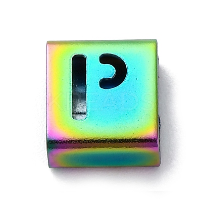 Ion Plating(IP) 304 Stainless Steel Square Slide Charms STAS-L132-24P-M-1