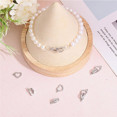 5 Sets Brass Micro Pave Clear Cubic Zirconia Fold Over Clasps KK-CA0002-67P-1