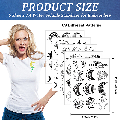 2 Sets 2 Style PVA & Cloth Water-soluble Embroidery Aid Drawing Sketch DIY-CP0009-92A-1