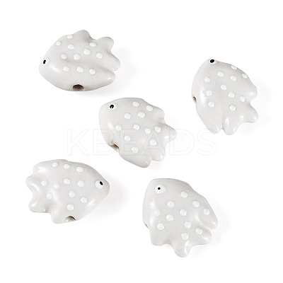 5Pcs Handmade Porcelain Beads PORC-TADJ0001-05J-1