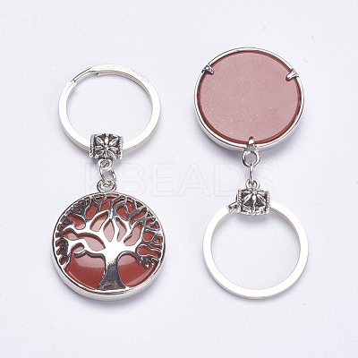Natural Red Jasper Keychain KEYC-G043-C08-1