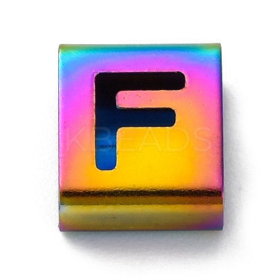 Ion Plating(IP) 304 Stainless Steel Square Slide Charms STAS-L132-08F-M-1
