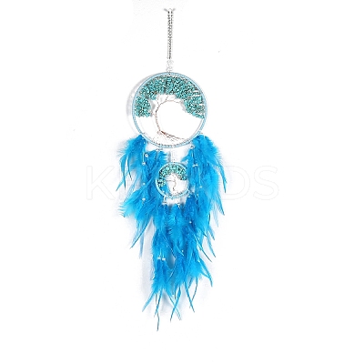 Retro Style Iron & Synthetic Turquoise Pendant Hanging Decoration PW-WG38430-01-1