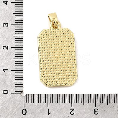 Rectangle with Sun Brass Pendants KK-C134-35G-1