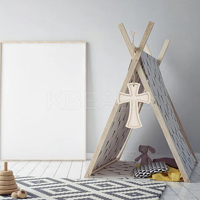 15Pcs 3 Styles Unfinished Wood Cross Pendants WOOD-AR0001-31-1