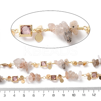 Handmade Brass Glass Square Link Chains CHC-F019-10G-03-1