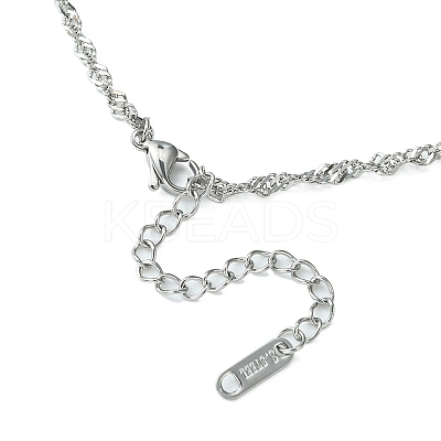 304 Stainless Steel Singapore Chain Necklace for Men Women NJEW-YW0001-11-1