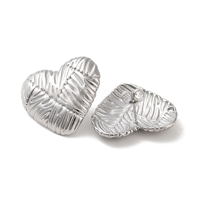 Non-Tarnish Heart 304 Stainless Steel Stud Earrings for Women EJEW-L272-033P-01-1
