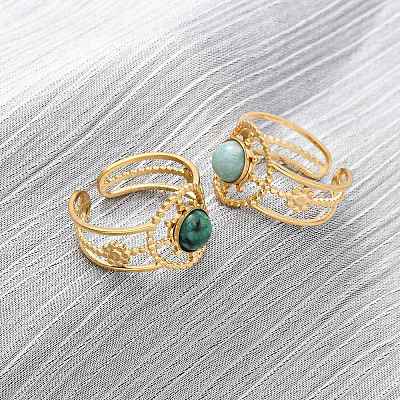 304 Stainless Steel Open Cuff Rings RJEW-A071-08G-1