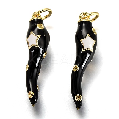Brass Enamel Pendants X-KK-B026-15G-A-1